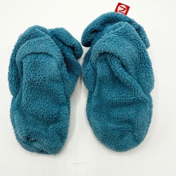 Zutano Cotton Booties In Teal - Infant 12m - Picture 2 of 5